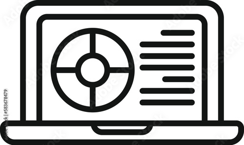 Laptop digital print icon outline vector. Color industry. Art shop