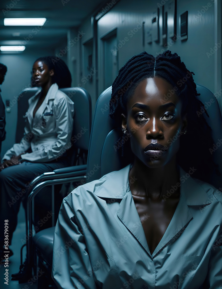 Afro female doctor and patient in a room, with a calm and professional expression. Concept health day. IA Generated Afro female doctor and patient in a room, with a calm and professional expression. Concept health day. IA Generated