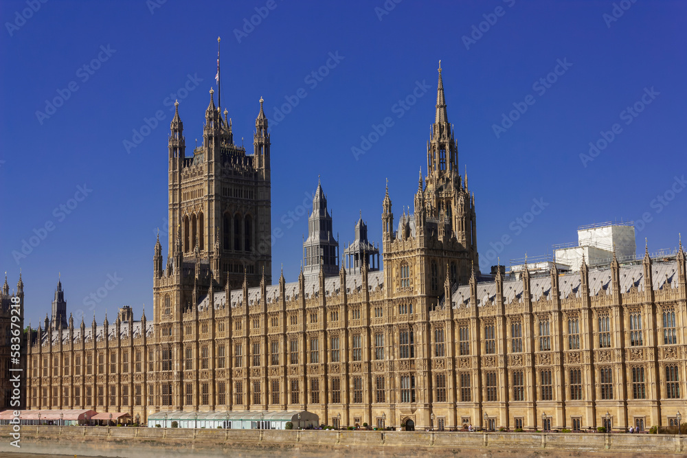 Partial view of the houses of Parliament, London