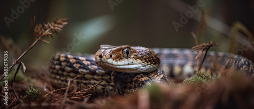Uk Adder in the Heathlands-UK Wildlife-Generative AI