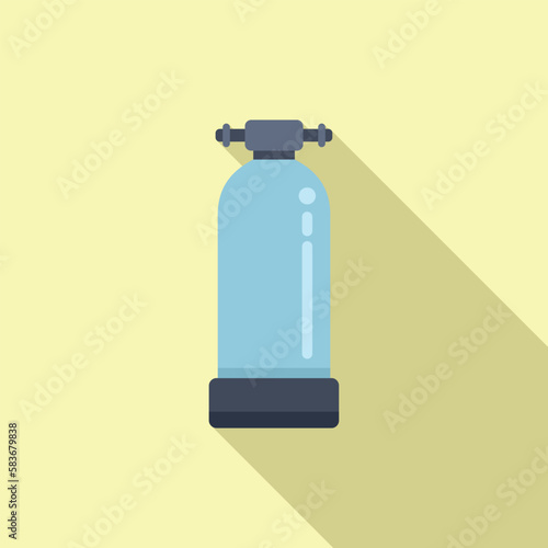 Water tank icon flat vector. Filter treatment. Liquid system