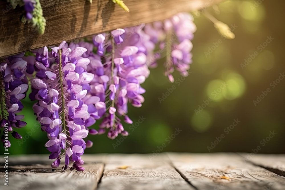Fototapeta premium Wisteria background, Generative AI