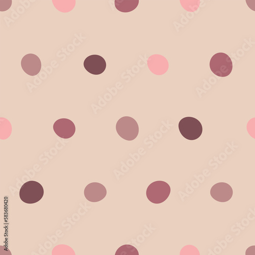 Pale pink big blob polka dots pattern is sweet and modest abstract design