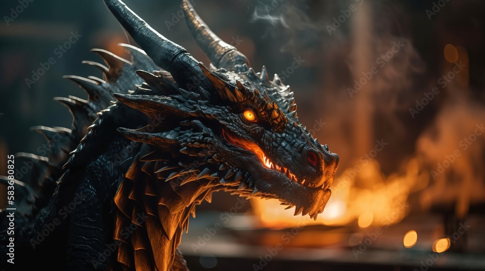 Fantasy 3D Art of a Dragon. Generative AI. Fantasy 3D Art of a Dragon. Generative AI.