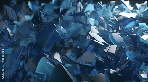 blue glass fragments abstract background  ai generated 