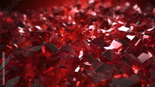 red glass fragments abstract background  ai generated 