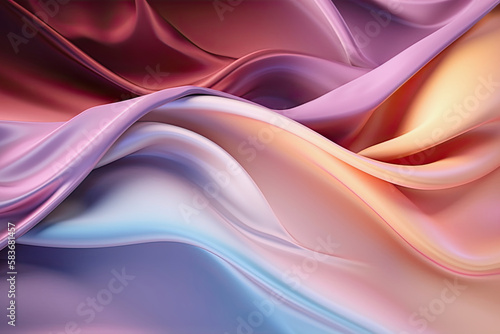 generative ai illustration of a pastel colored background with soft falling fabric