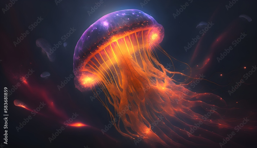 jellyfish with a galaxy inside it Generative AI