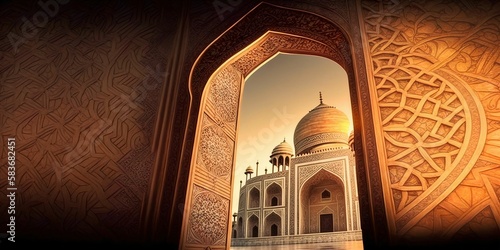 Islamic background made with generative ai technology. can be used as greeting cards, posters, banners, and more.