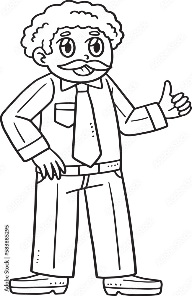 Graduation Professor Isolated Coloring Page