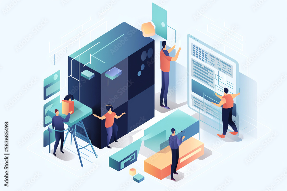Tiny workers building a website Tiny workers building a website