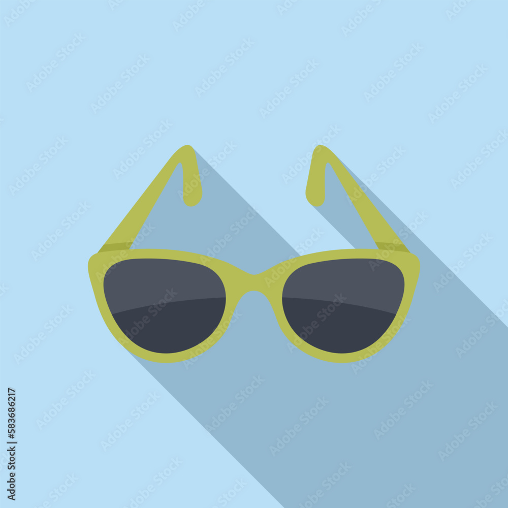 Hike sunglasses icon flat vector. Travel activity. Summer extreme Hike sunglasses icon flat vector. Travel activity. Summer extreme