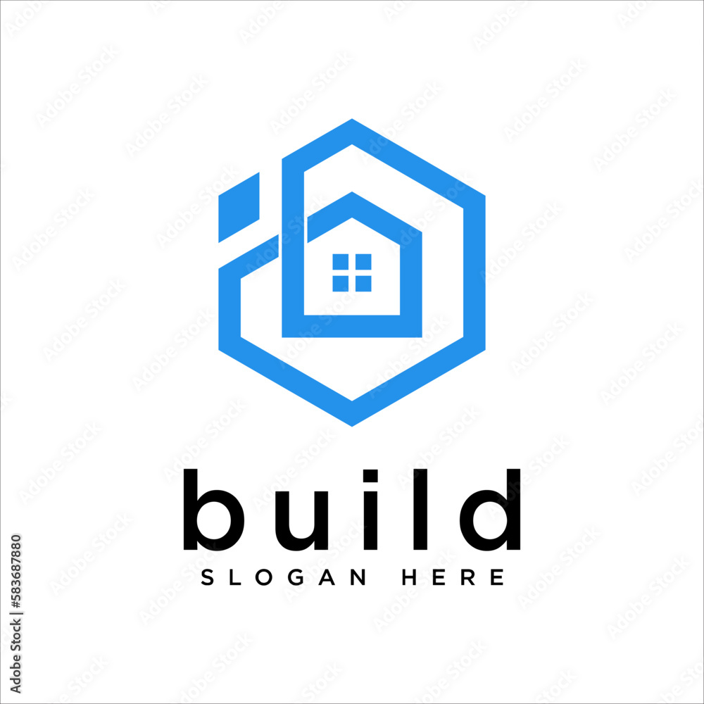 simple and modern letter B with house logo design template simple and modern letter B with house logo design template