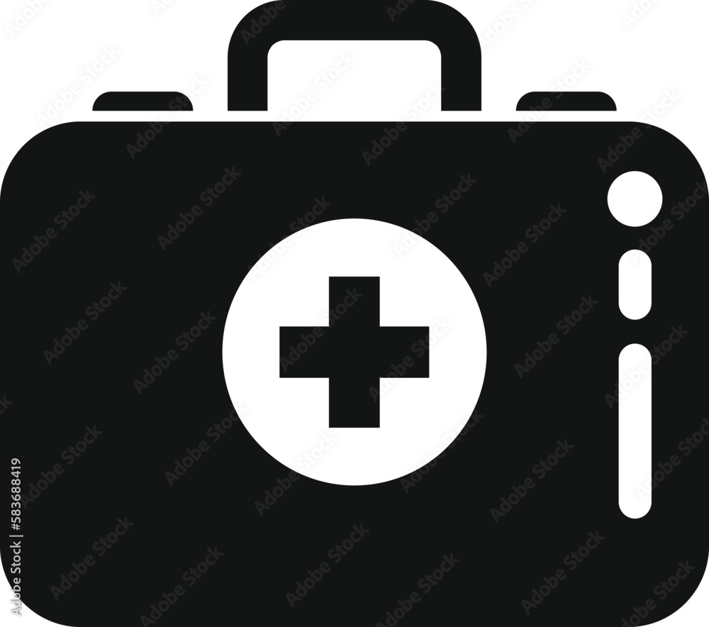 First aid kit icon simple vector. Travel equipment. Outdoor activity First aid kit icon simple vector. Travel equipment. Outdoor activity