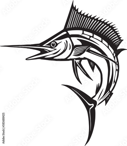 Marlin silhouette icon Vector Illustration