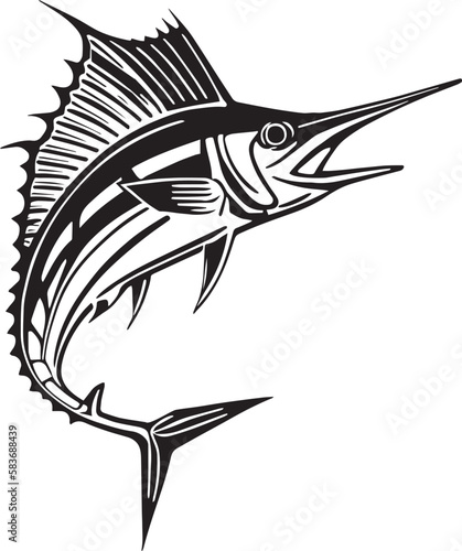 Marlin silhouette icon Vector Illustration