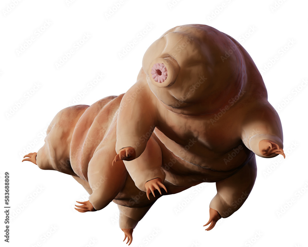 Naklejka premium tardigrade, microscopic moss piglet, isolated on transparent background 