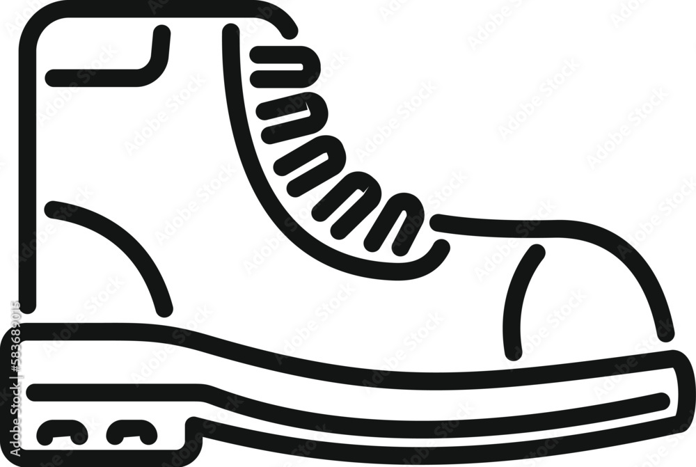 Hike shoe icon outline vector. Travel adventure. Activity vacation Hike shoe icon outline vector. Travel adventure. Activity vacation