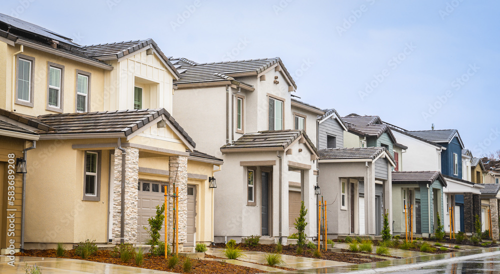 Row of Single family homes in California