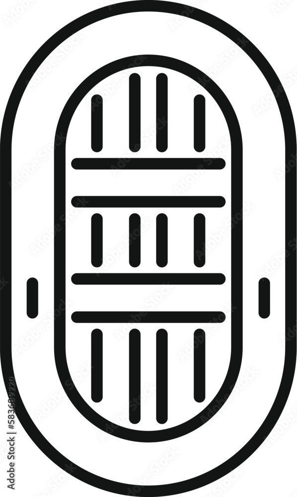 Rubber boat icon outline vector. Adventure equipment. Extreme tourism Rubber boat icon outline vector. Adventure equipment. Extreme tourism
