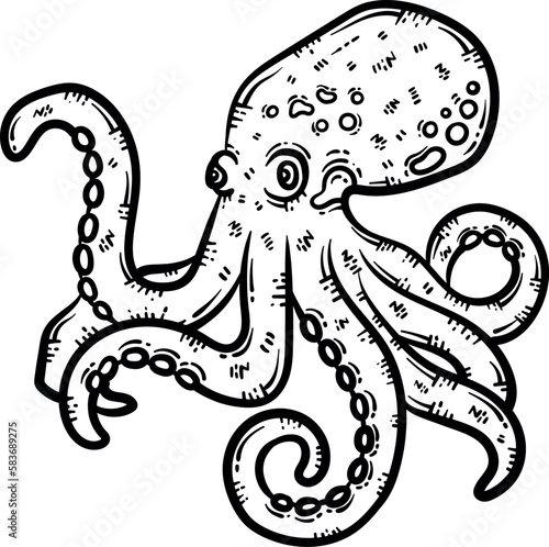 Octopus Animal Coloring Page for Adult