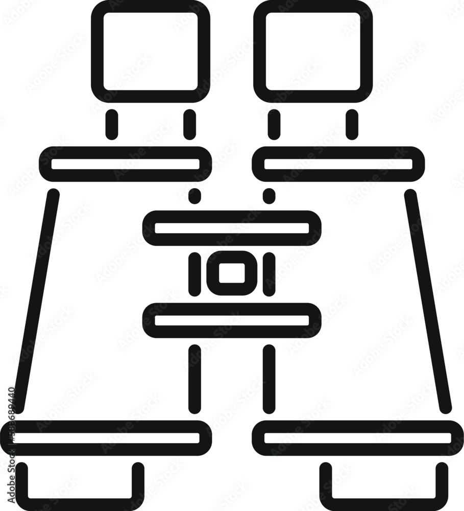 Binoculars icon outline vector. Travel equipment. Sport vacation Binoculars icon outline vector. Travel equipment. Sport vacation