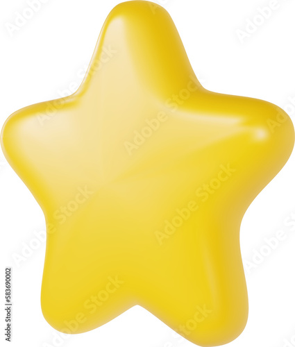 3d Yellow Shiny Star Icon. For Web  Social Media Or UI. Realistic Render