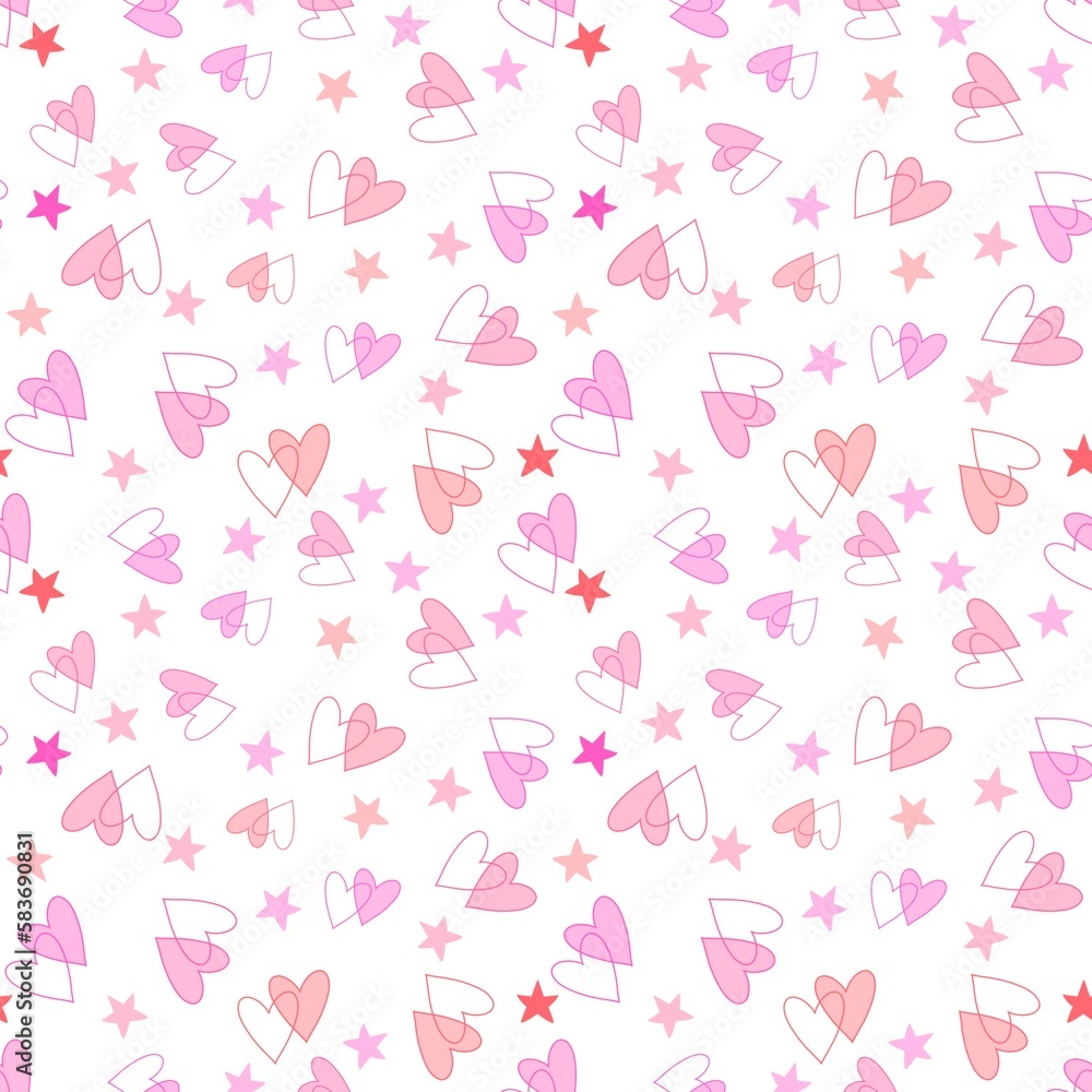 Valentines hearts cartoon pattern for wrapping and kids clothes print and fabrics and gift box Valentines hearts cartoon pattern for wrapping and kids clothes print and fabrics and gift box