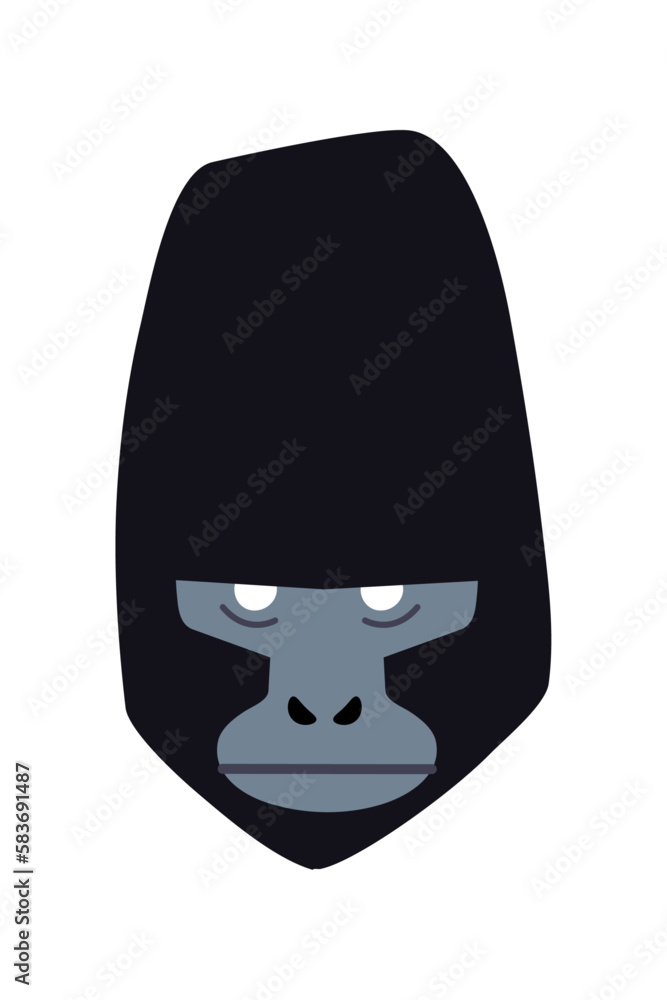 ape gorilla head - flat design ape gorilla head - flat design