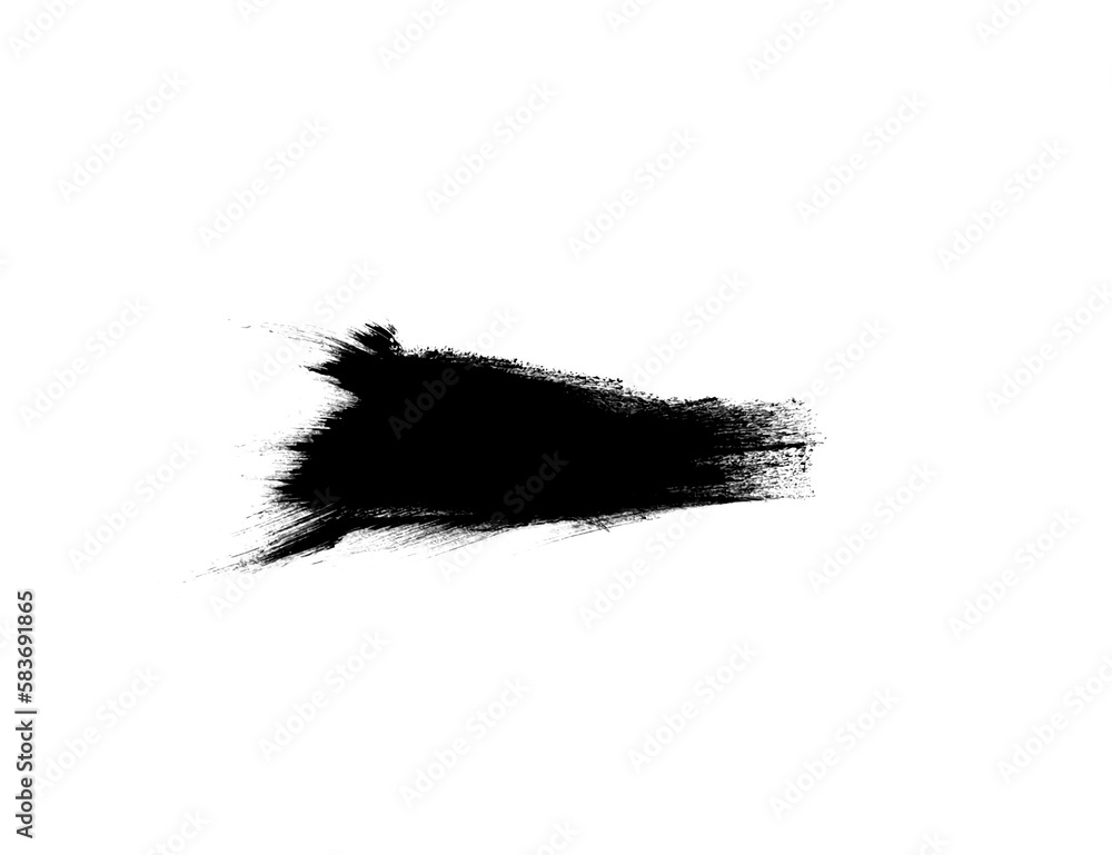 Fototapeta premium Black paint brush on white background. Art brush for draw