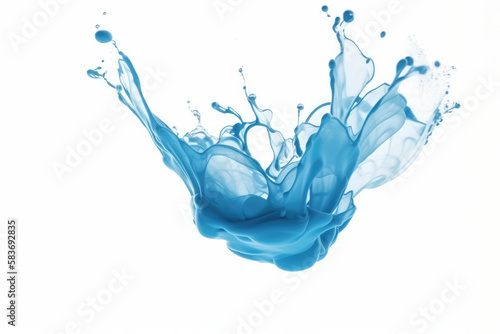 light blue splash of water captured in isolation against a white background
