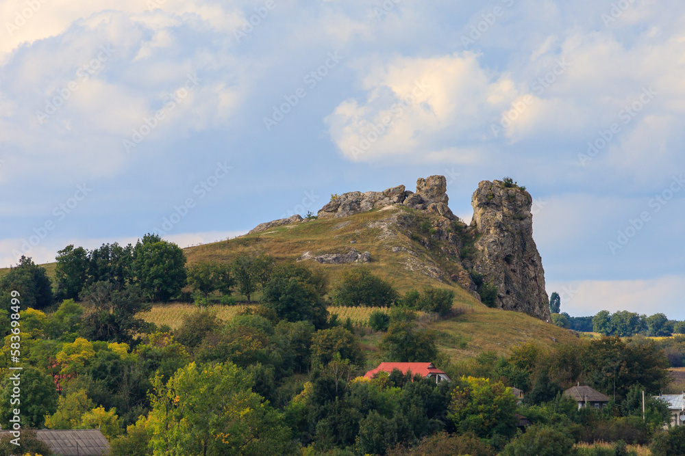 Wild rocky and mountainous nature of Eastern Europe. Landscape background