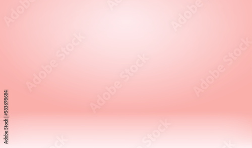 Pink room background. Abstract empty studio. Horizontal bg. Light scene for product. Simple 3d backdrop. Gradient table. Minimal texture blank wall and floor. Skyline mockup. Vector illustration