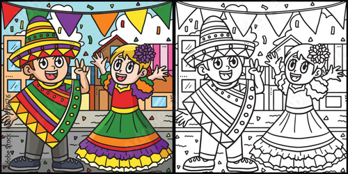 Children Celebrating Cinco de Mayo Illustration