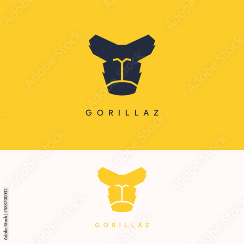 elegant simple gorilla ape logo template