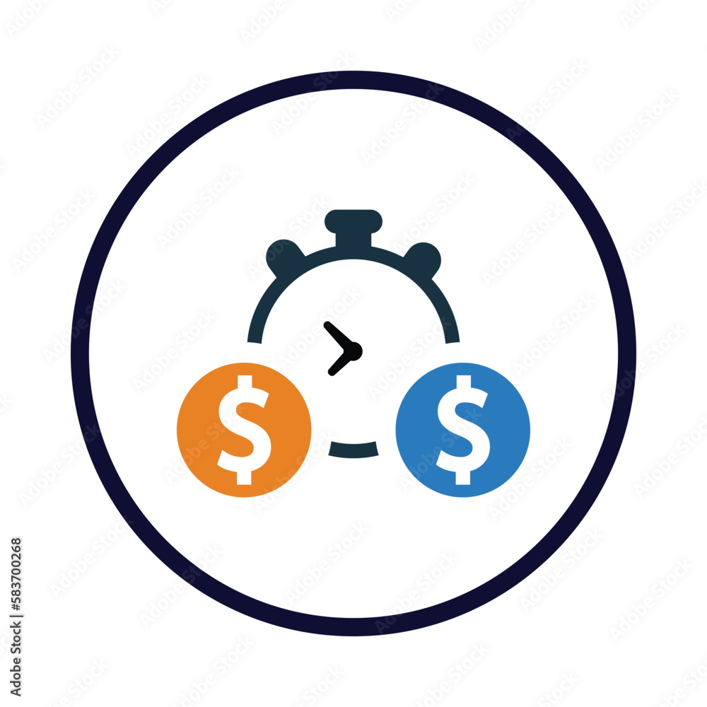 waiting, money, clock, time, time on money icon waiting, money, clock, time, time on money icon