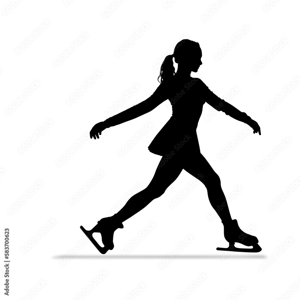 figure skating, silhouette, winter, sport, runner, vector, running, run, illustration, athlete, people, sports, black, fitness, body, player, karate, soccer, action, competition, woman, ball, exercise