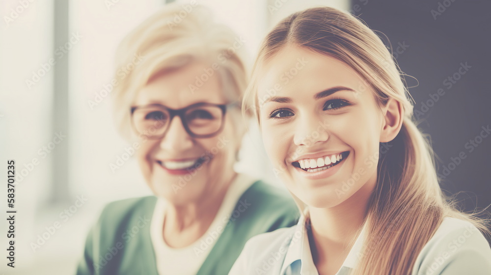 Patients and nurses having fun in the hospital. AI generative Patients and nurses having fun in the hospital. AI generative
