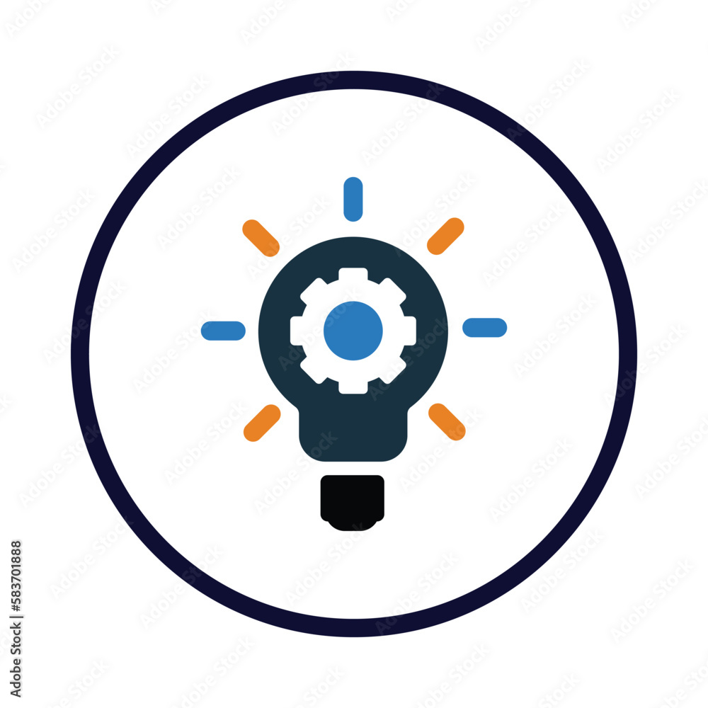 bulb, light bulb, gear, setting, creative idea management icon bulb, light bulb, gear, setting, creative idea management icon