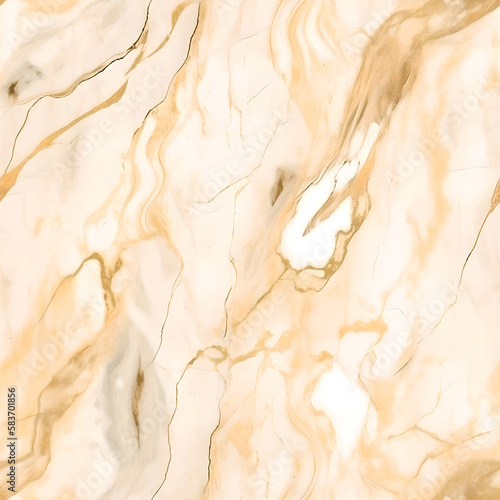 gold and cream colors marble seamless texture (ai generated)
