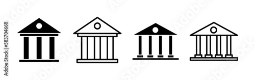 Bank icon vector for web and mobile app. Bank sign and symbol, museum, university
