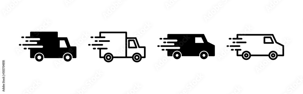 Delivery truck icon vector for web and mobile app. Delivery truck sign and symbol. Shipping fast delivery icon