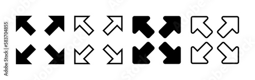 Fullscreen Icon vector for web and mobile app. Expand to full screen sign and symbol. Arrows symbol