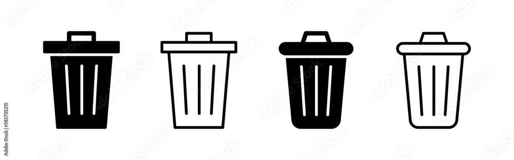 Trash icon vector for web and mobile app. trash can icon. delete sign and symbol. Trash icon vector for web and mobile app. trash can icon. delete sign and symbol.