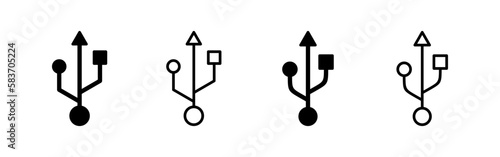 Usb icon vector for web and mobile app. Flash disk sign and symbol. flash drive sign.