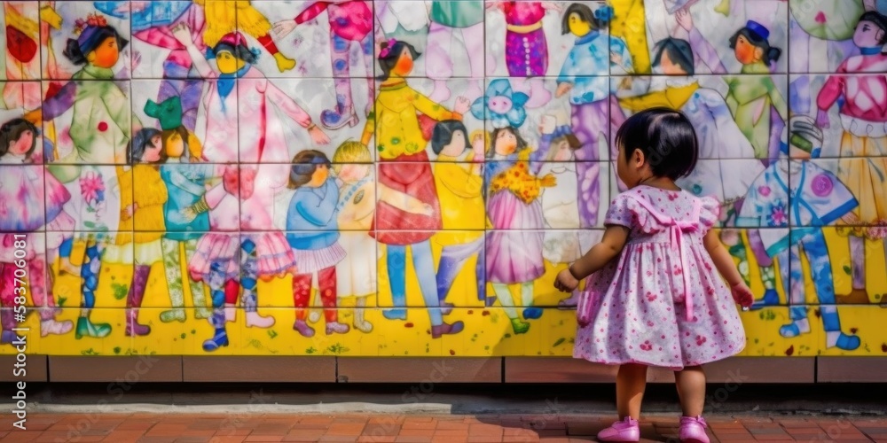 baby girl with graffiti - generative baby girl with graffiti - generative