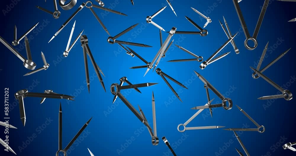 Metal Compasses falling slow motion Metal Compasses falling slow motion