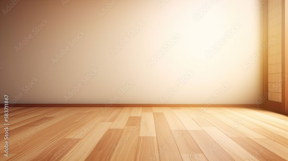 Empty white room Japanese style background. Generative AI. Empty white room Japanese style background. Generative AI.