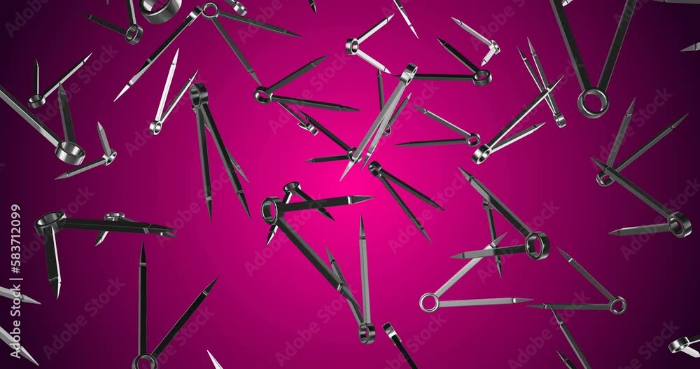 Metal Compasses falling slow motion Metal Compasses falling slow motion