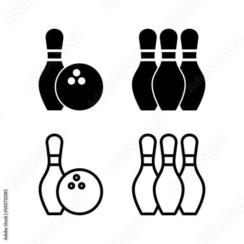 Bowling icon vector illustration. bowling ball and pin sign and symbol.